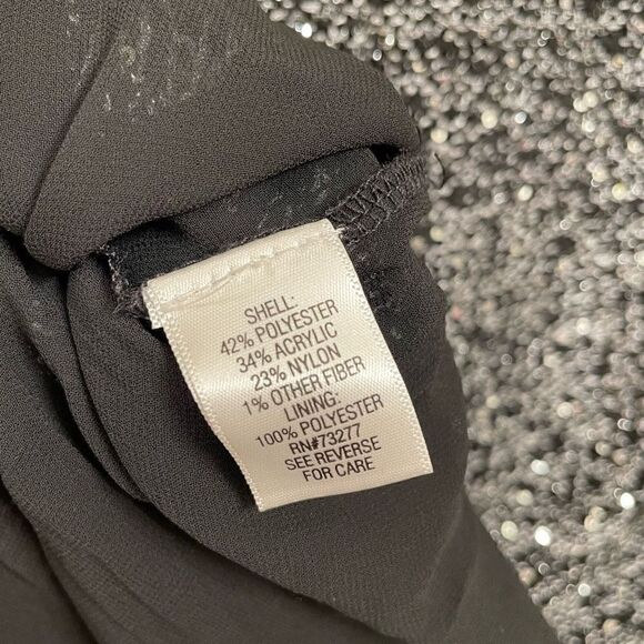 Apt. 9 Sparkly Black Silver Double Layered Sequin Long Sleeve Sweater, Large - Picture 6 of 7